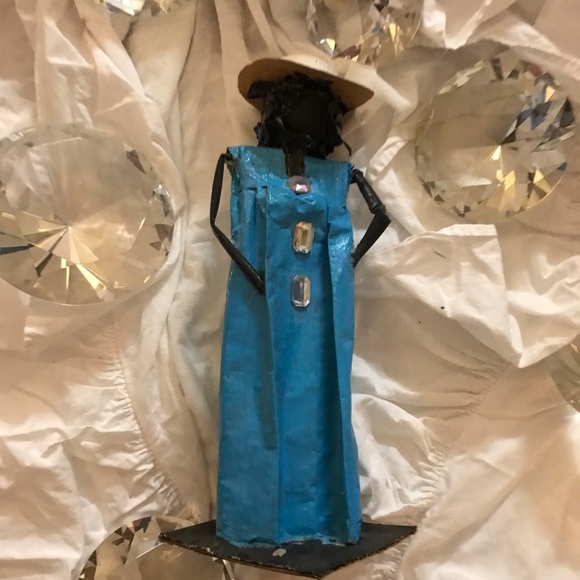 Exclusive Unique Handmade One of Kind Home Decor Bohemian Paper Collectible Doll - Picture 11 of 16